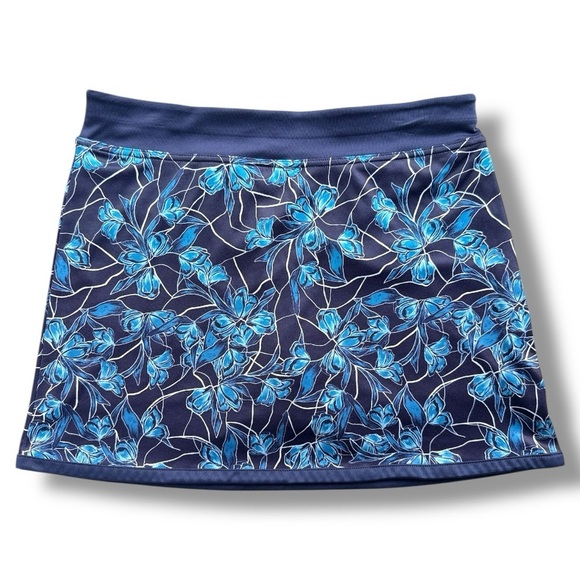 PGA Tour Floral Navy Athletic Skort Mini Skirt A-Line Golf Tennis Running - Picture 1 of 14